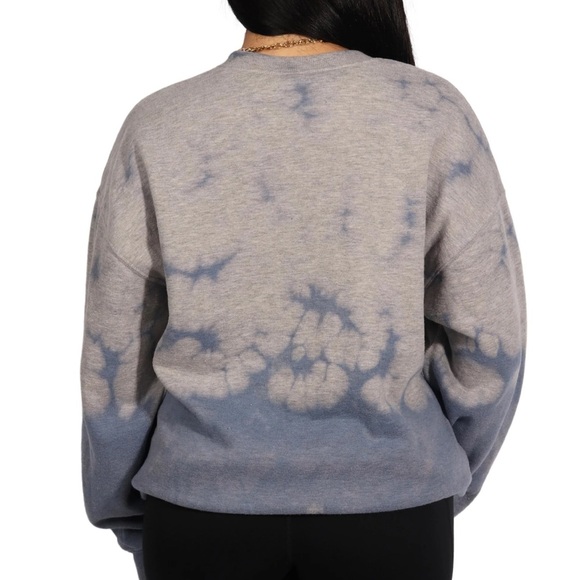 Wild Fable Blue Grey Tie Dye Fleece Crewneck Pullover Sweatshirt - Picture 2 of 6